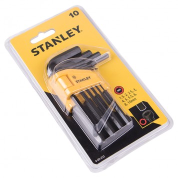 Набор шестигранных ключей Stanley 0-69-253 - 1,5-10 мм (10 шт.) CR-V-3