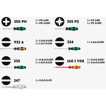 Универсальный набор отвёрток WERA WE-051010 XXL 12 отвёрток + 2 подставки -5