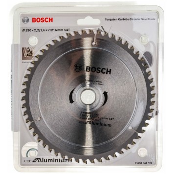 Пильный диск по алюминию BOSCH 2608644390 ECO ALU (190х20 мм), кольцо 16 мм-2
