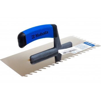 Зубчатая гладилка с косым зубом KUBALA 0487 для безпустотной укладки крупноформатной плитки.  Нержавеющая сталь-1