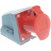 Стационарная розетка IEK (380 В) с крышкой, с заземлением, IP44 