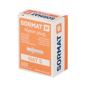 Распорный нейлоновый дюбель Sormat NAT 5X25 мм, 100 шт.-1