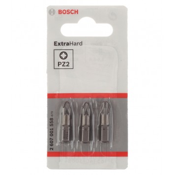 Набор из 3-х бит Bosch 260700155 Extra Hart PZ2 x 25мм 